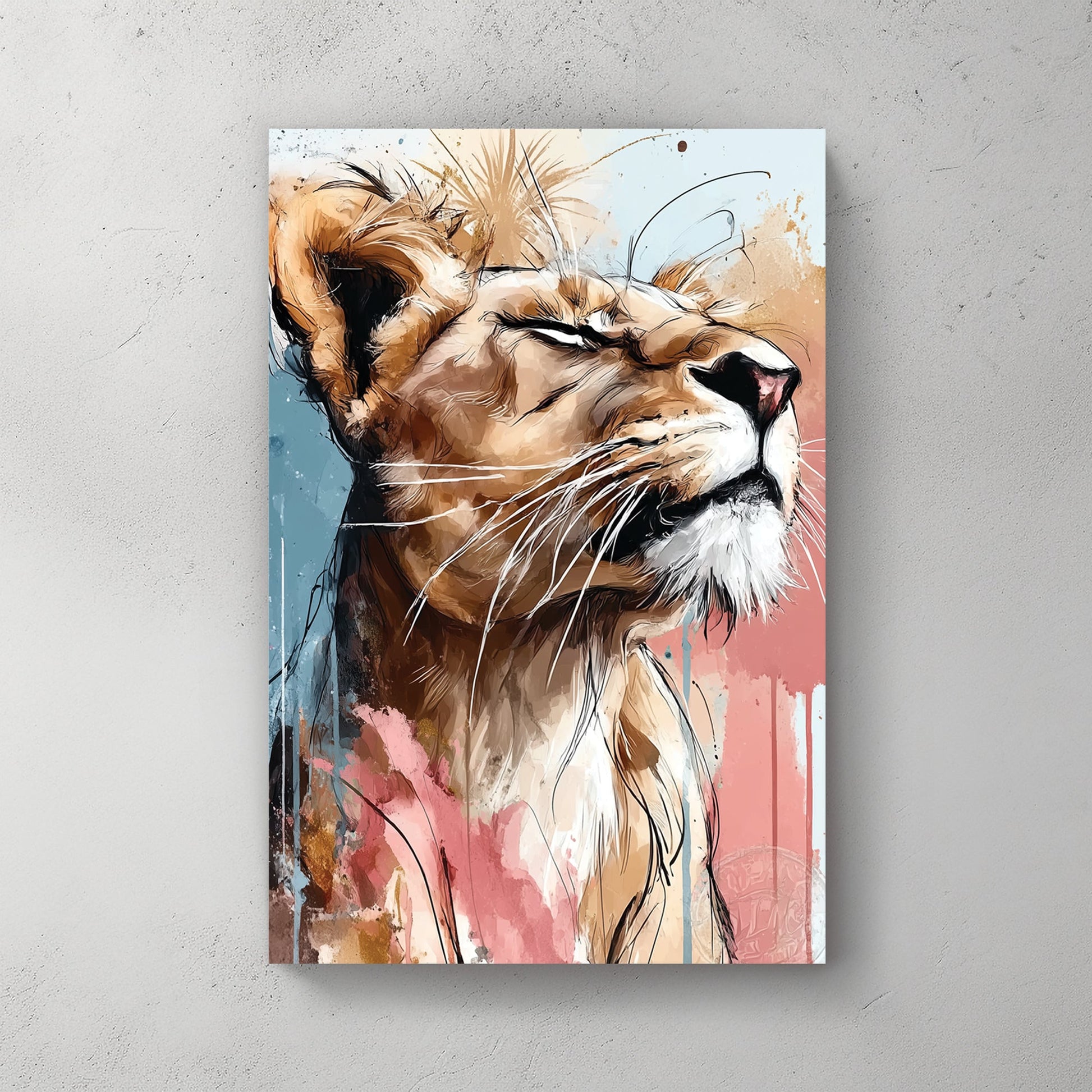 lioness portrait wall art