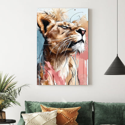 lioness portrait wall art