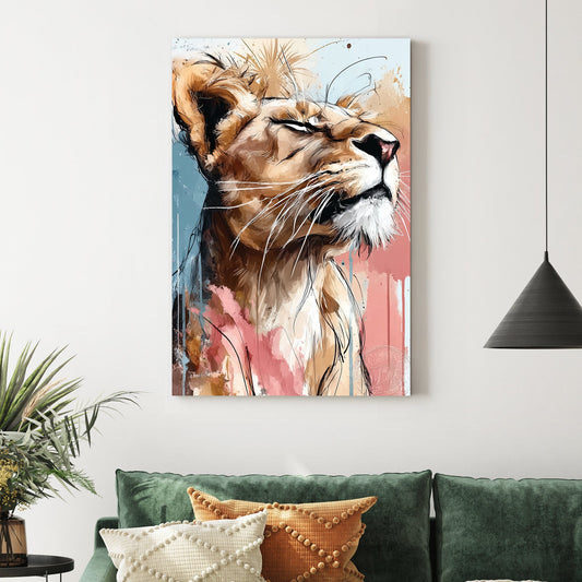 lioness portrait wall art