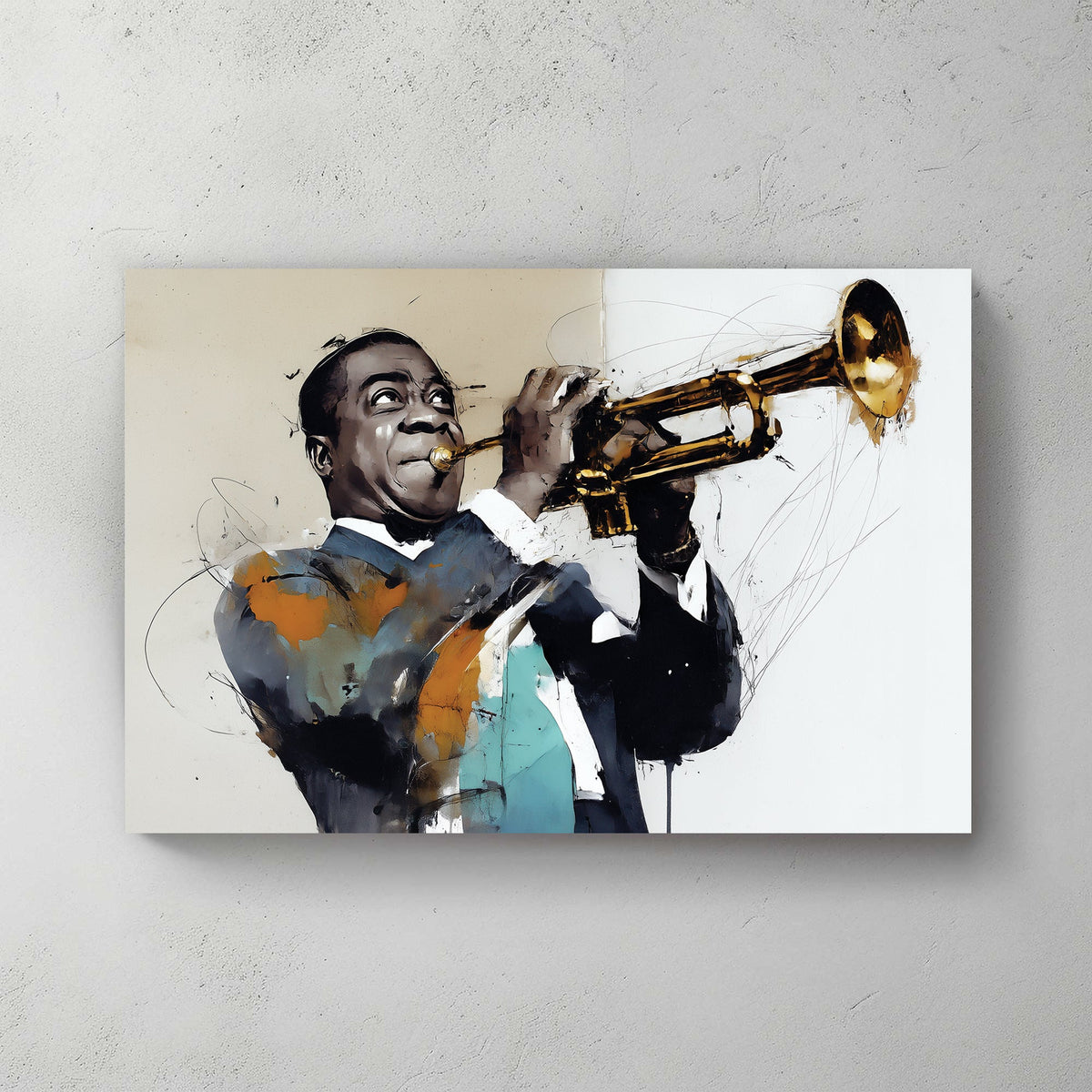louis armstrong trumpet player jazz wall art