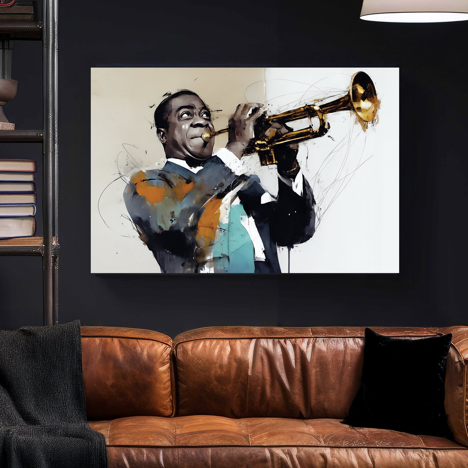 louis armstrong trumpet player jazz wall art