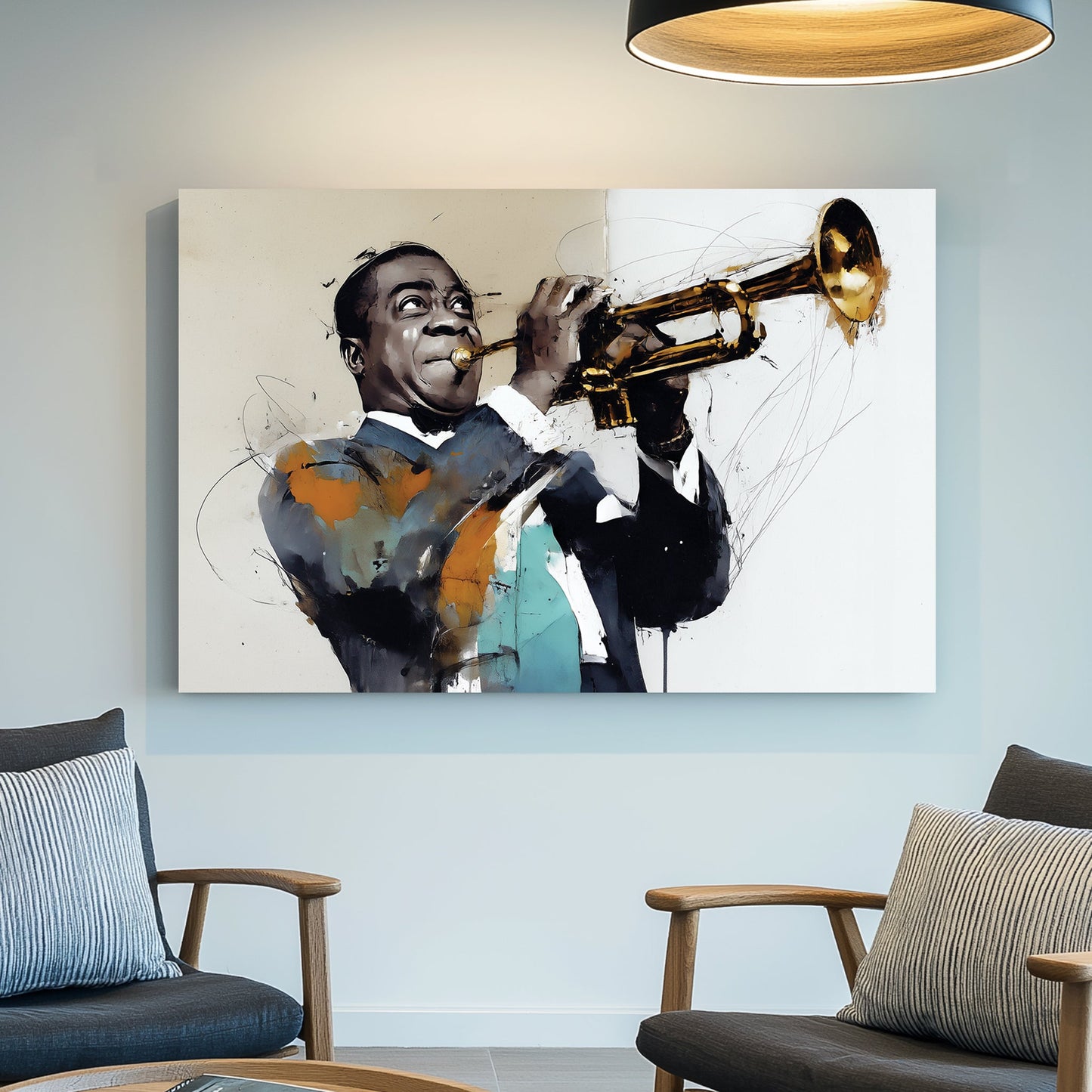louis armstrong trumpet player jazz wall art