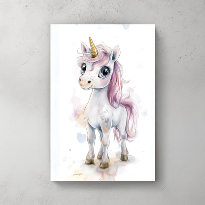 cute unicorn illustration wall art