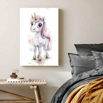 cute unicorn illustration wall art