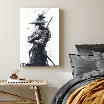 samurai warrior ink wall art