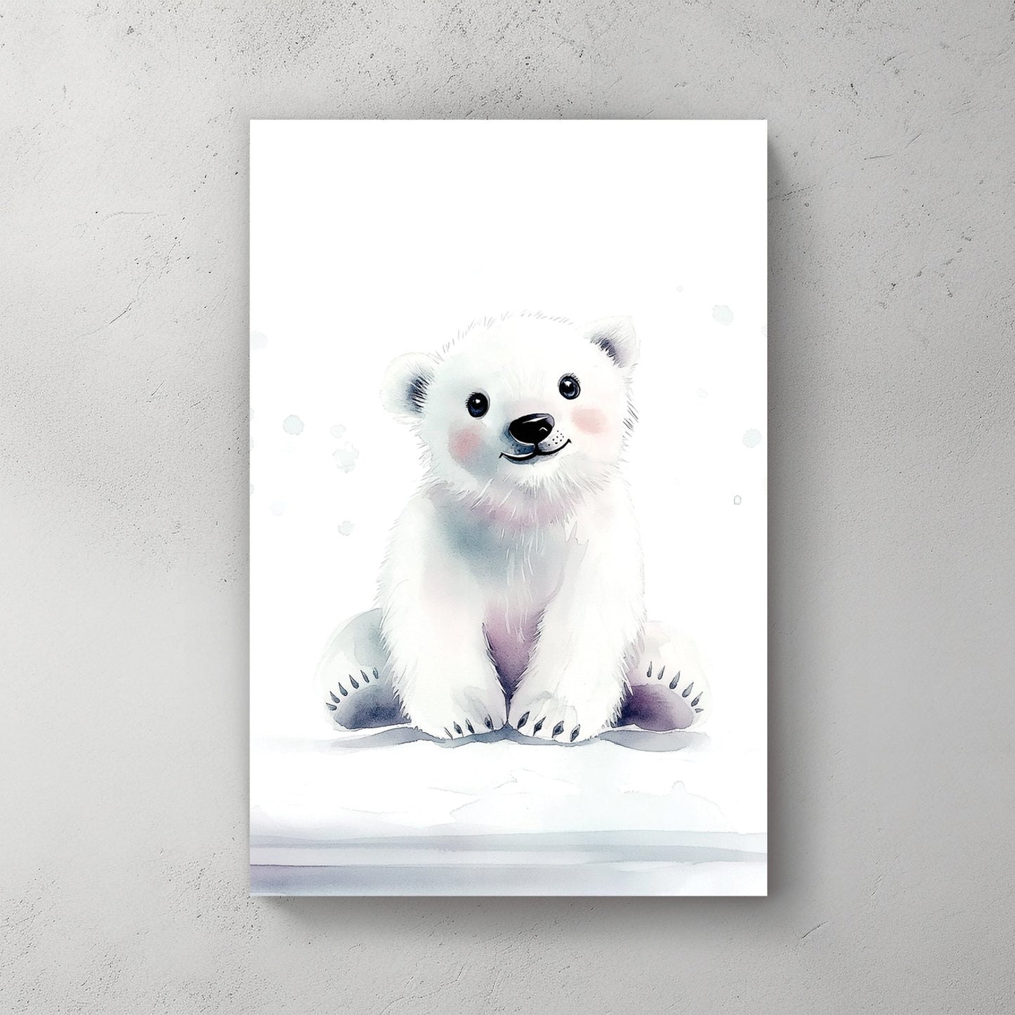 adorable polar bear illustration wall art