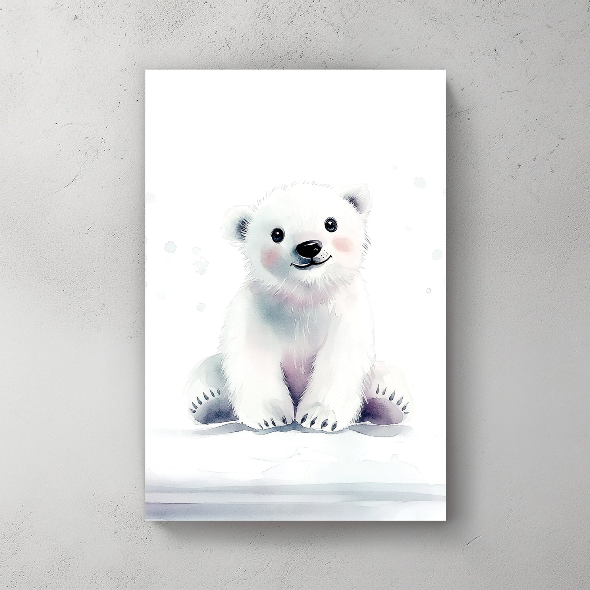 adorable polar bear illustration wall art