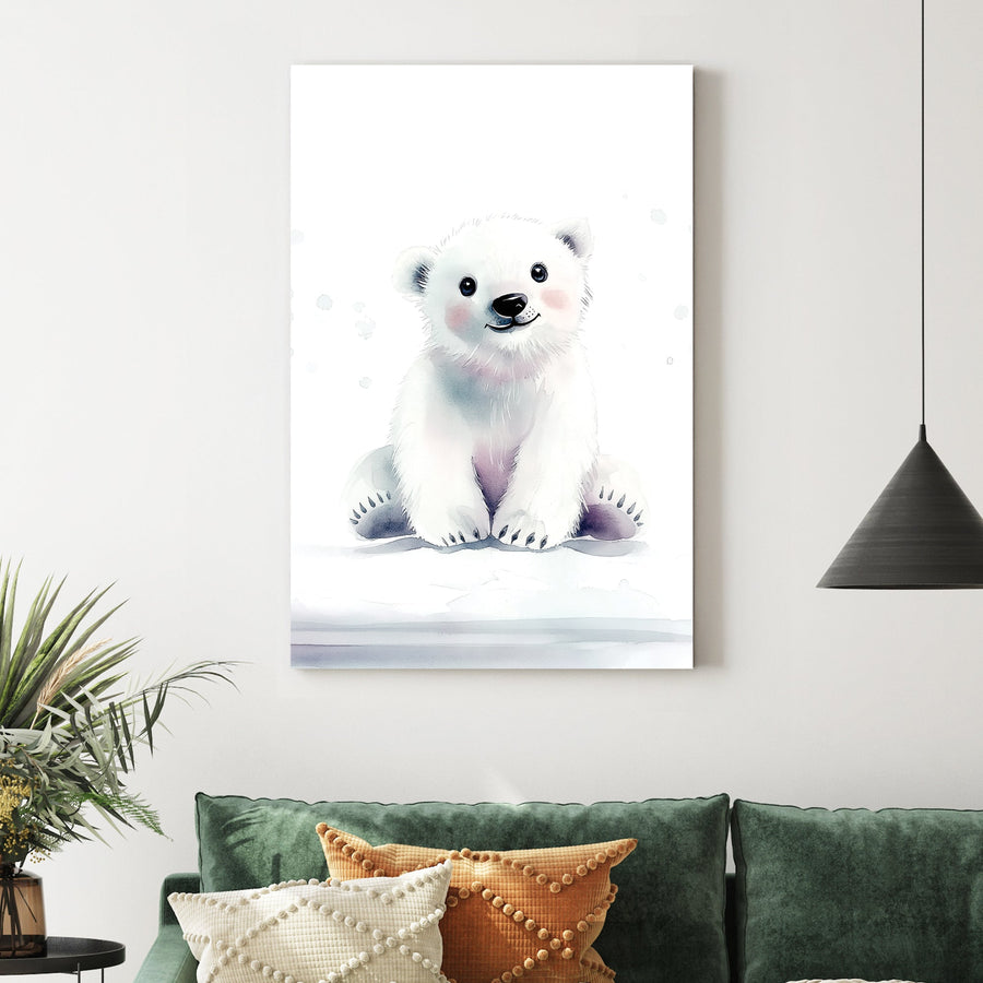 adorable polar bear illustration wall art