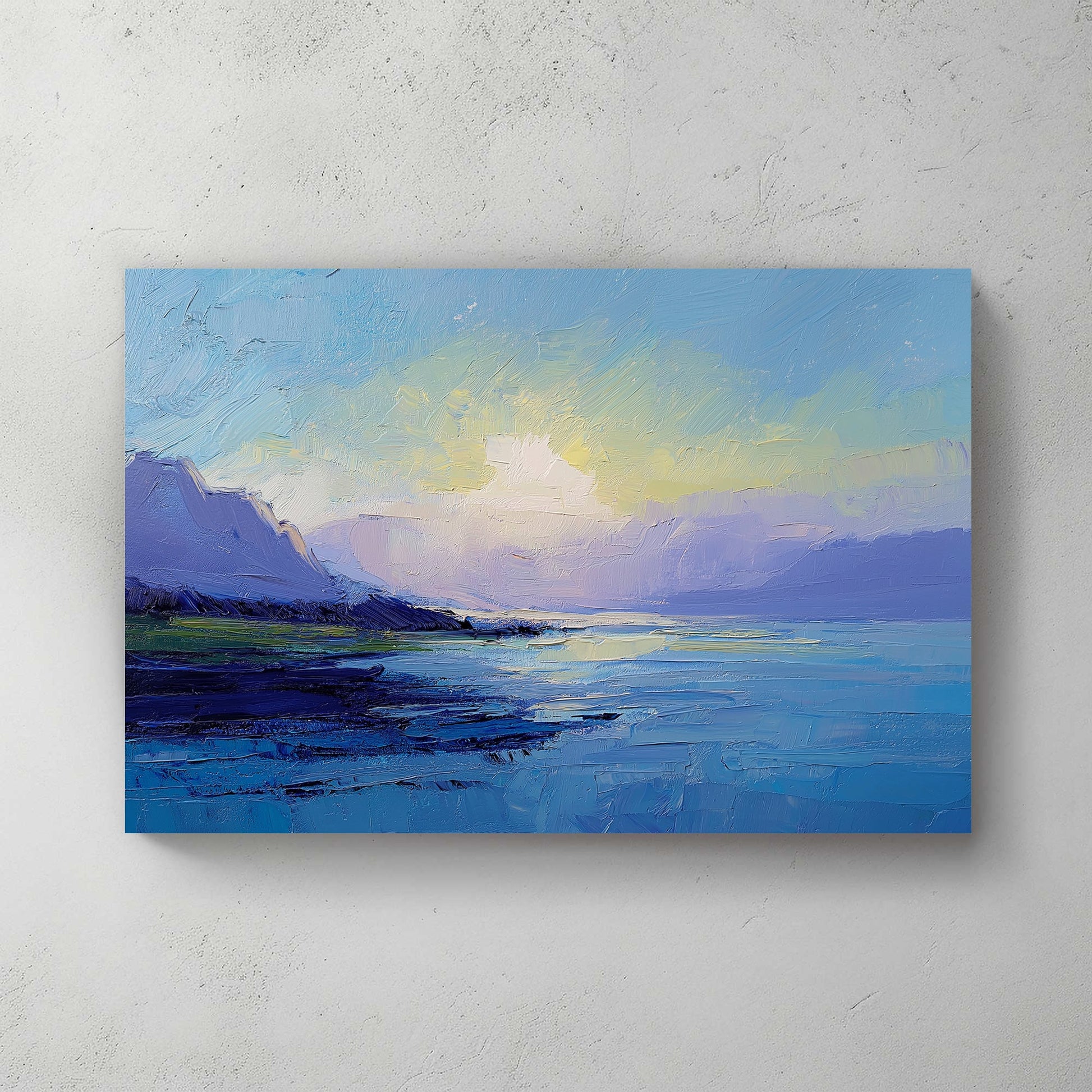 serene sunrise over water landscape wall art