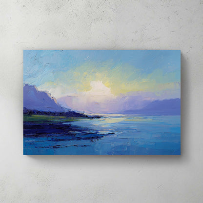 serene sunrise over water landscape wall art