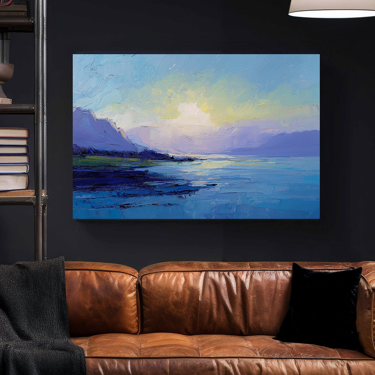 serene sunrise over water landscape wall art