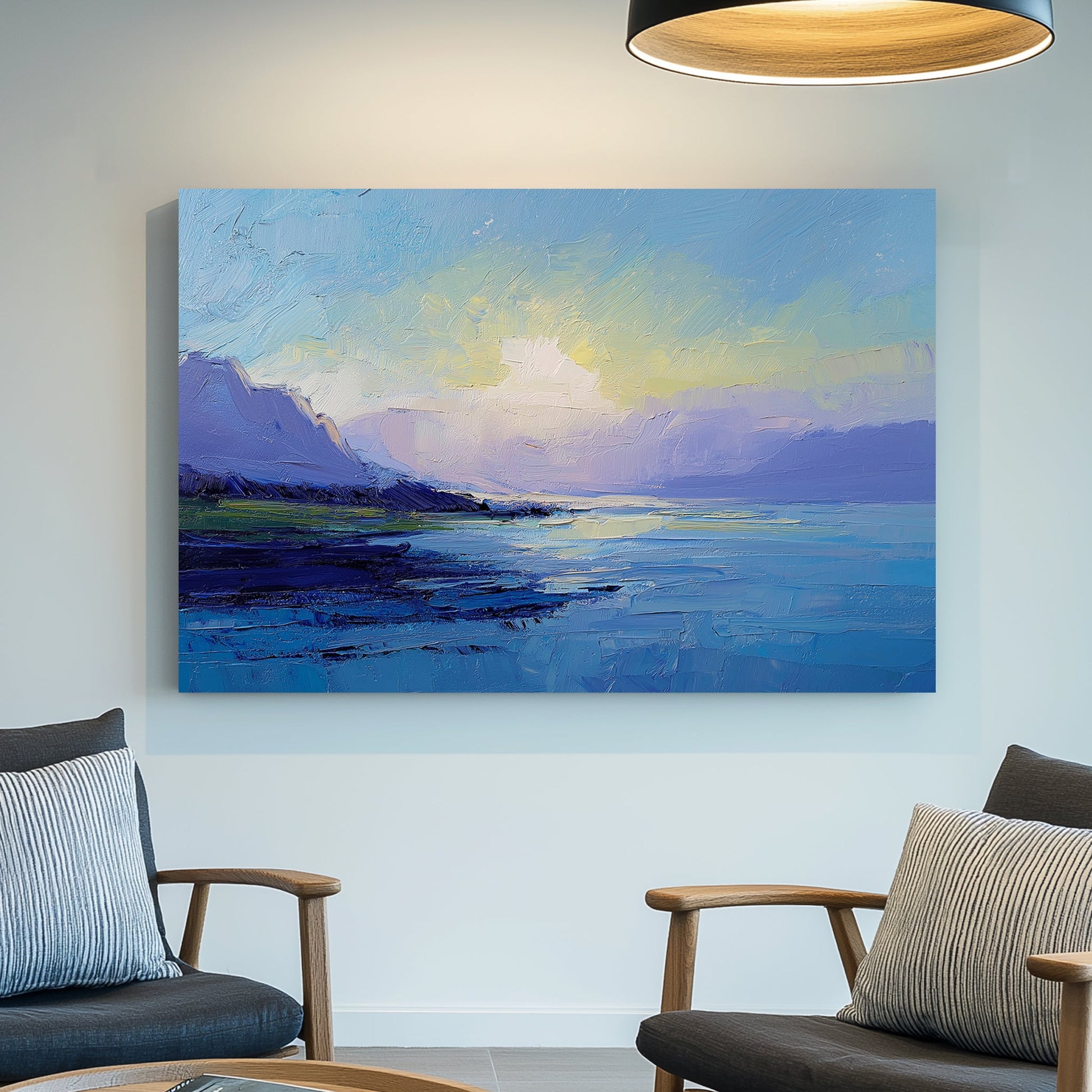 serene sunrise over water landscape wall art