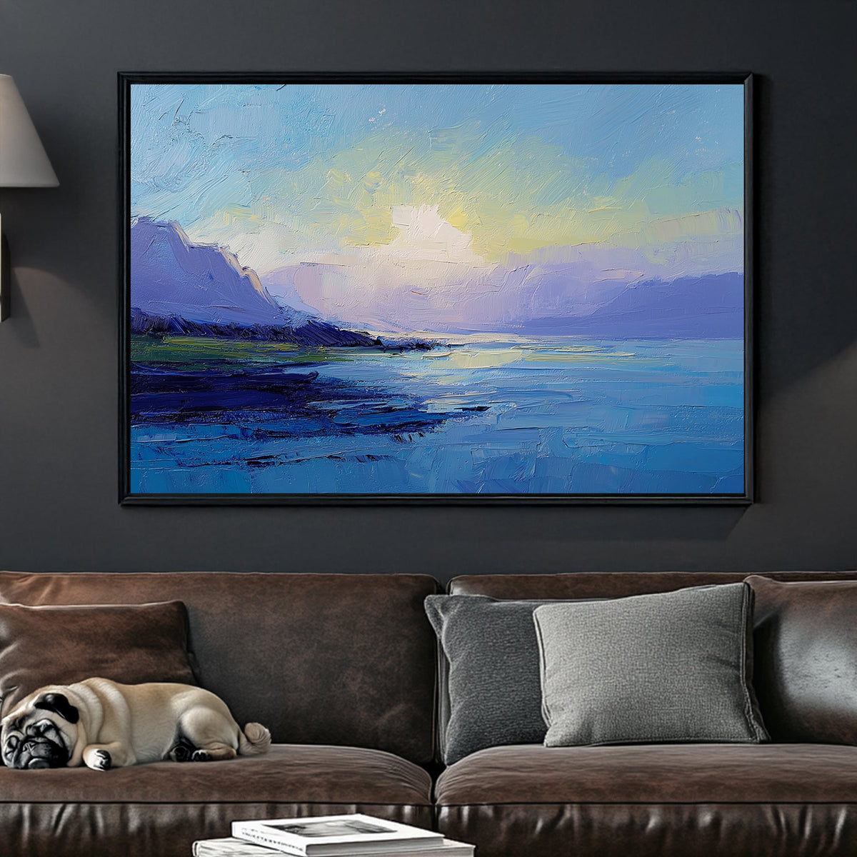 serene sunrise over water landscape wall art