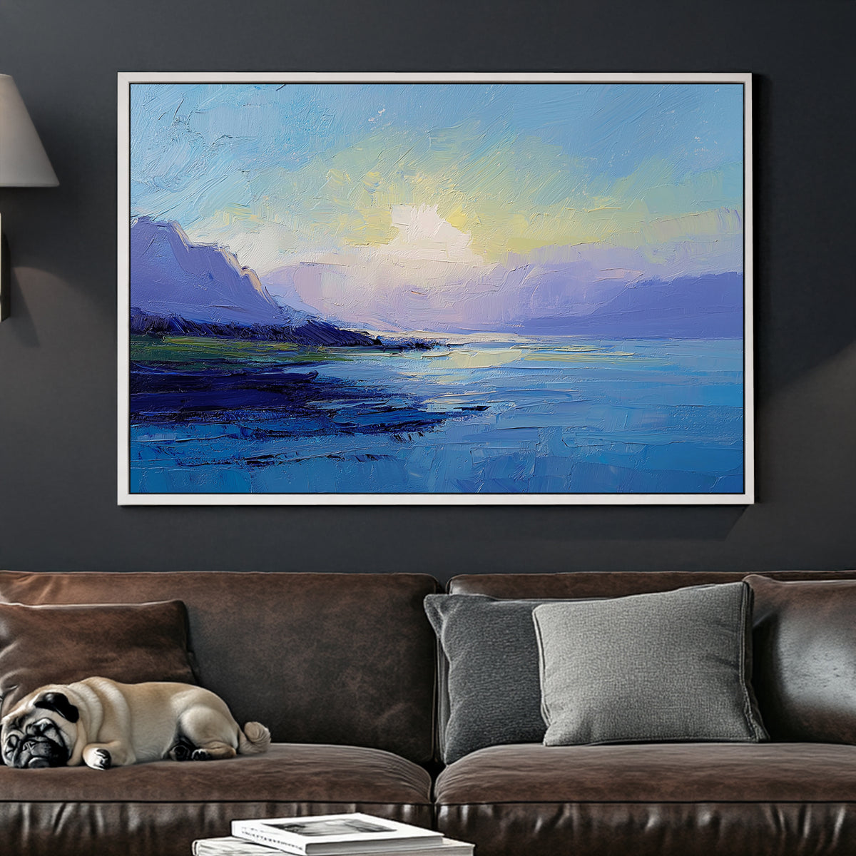 serene sunrise over water landscape wall art