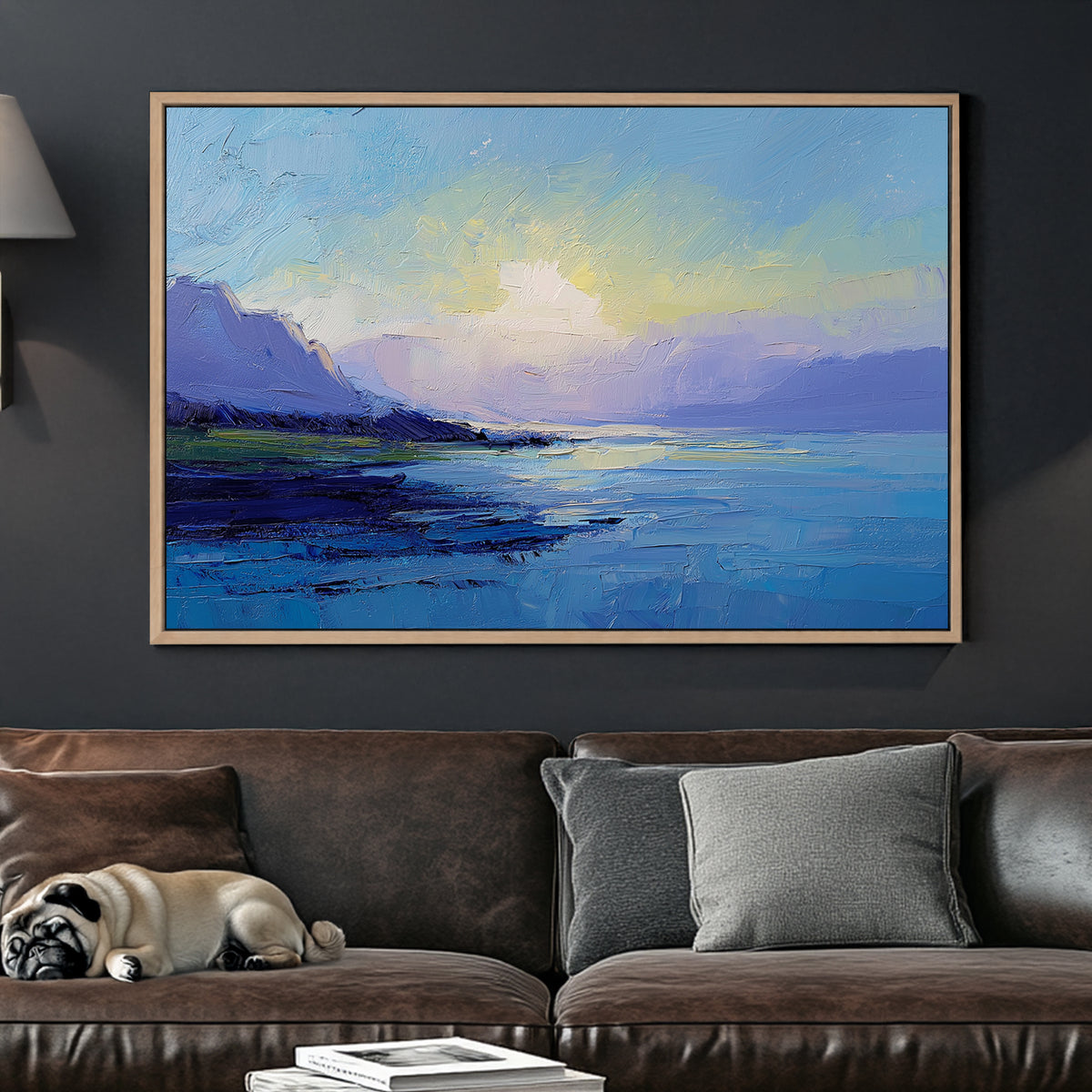 serene sunrise over water landscape wall art