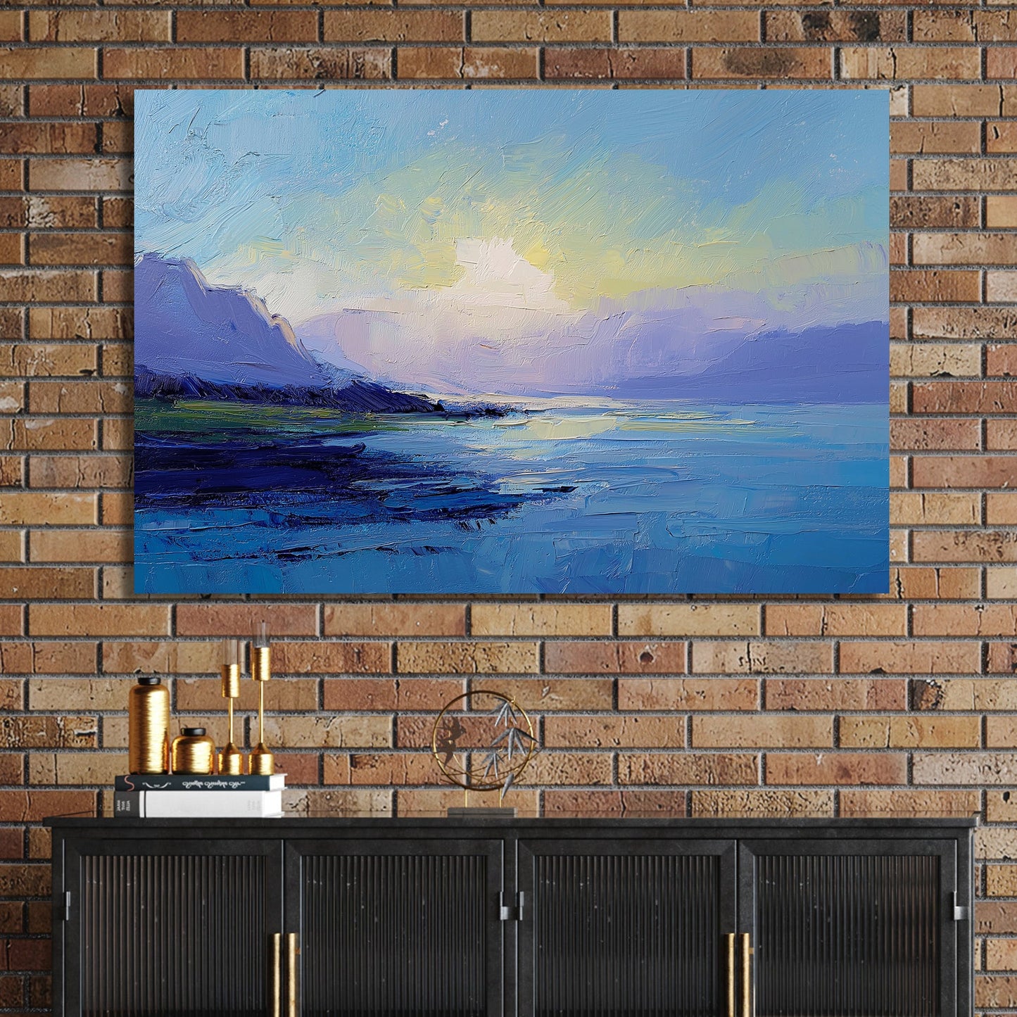 serene sunrise over water landscape wall art