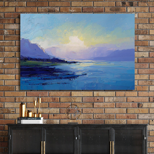 serene sunrise over water landscape wall art