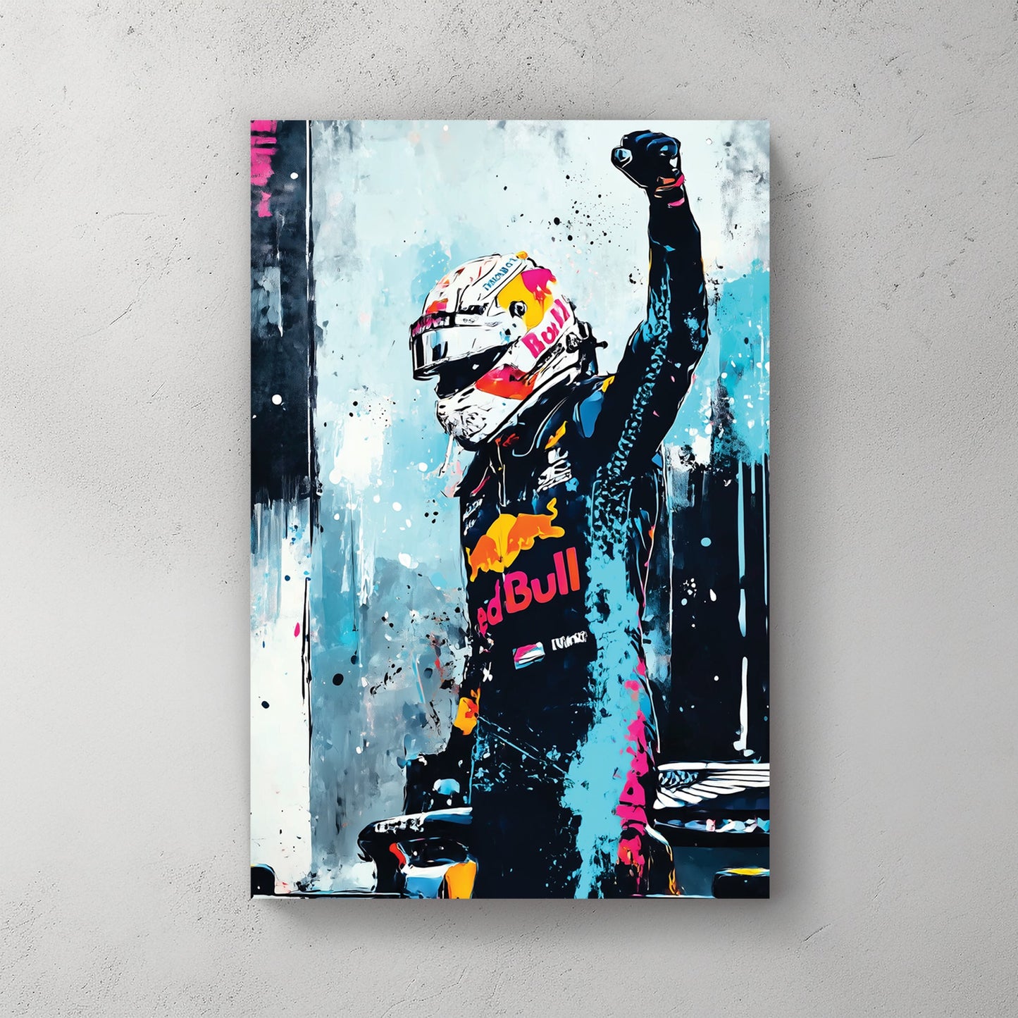 Max Verstappen racing champion victory wall art