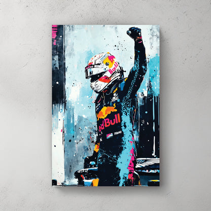 Max Verstappen racing champion victory wall art