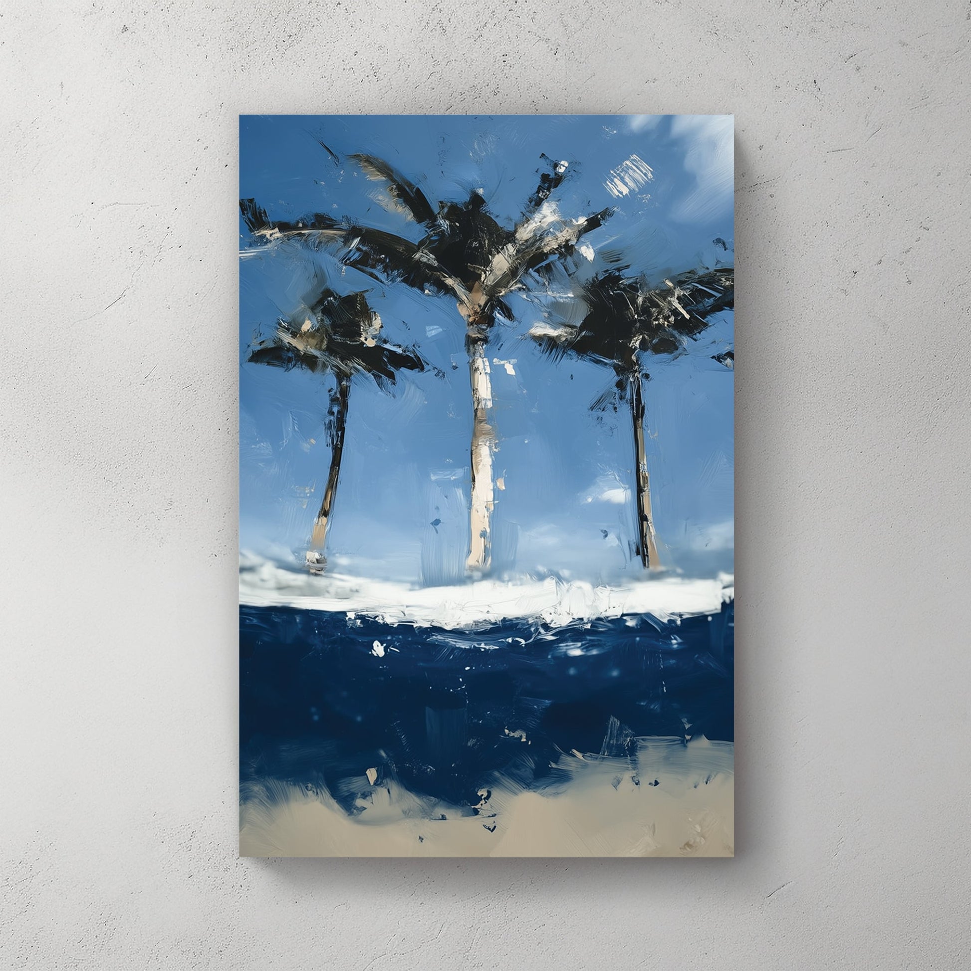 abstract palm trees beach wall art