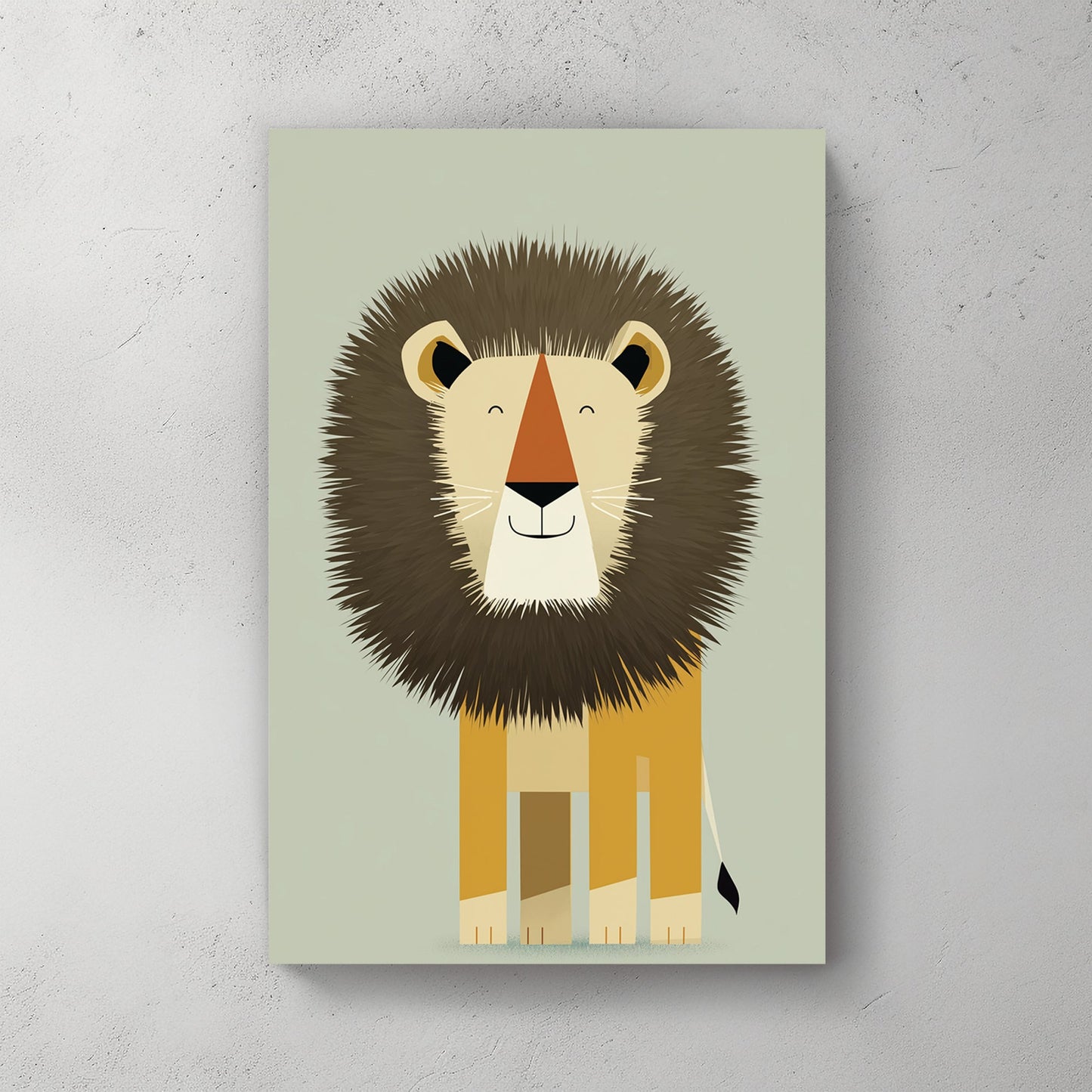 cute cartoon lion wall art