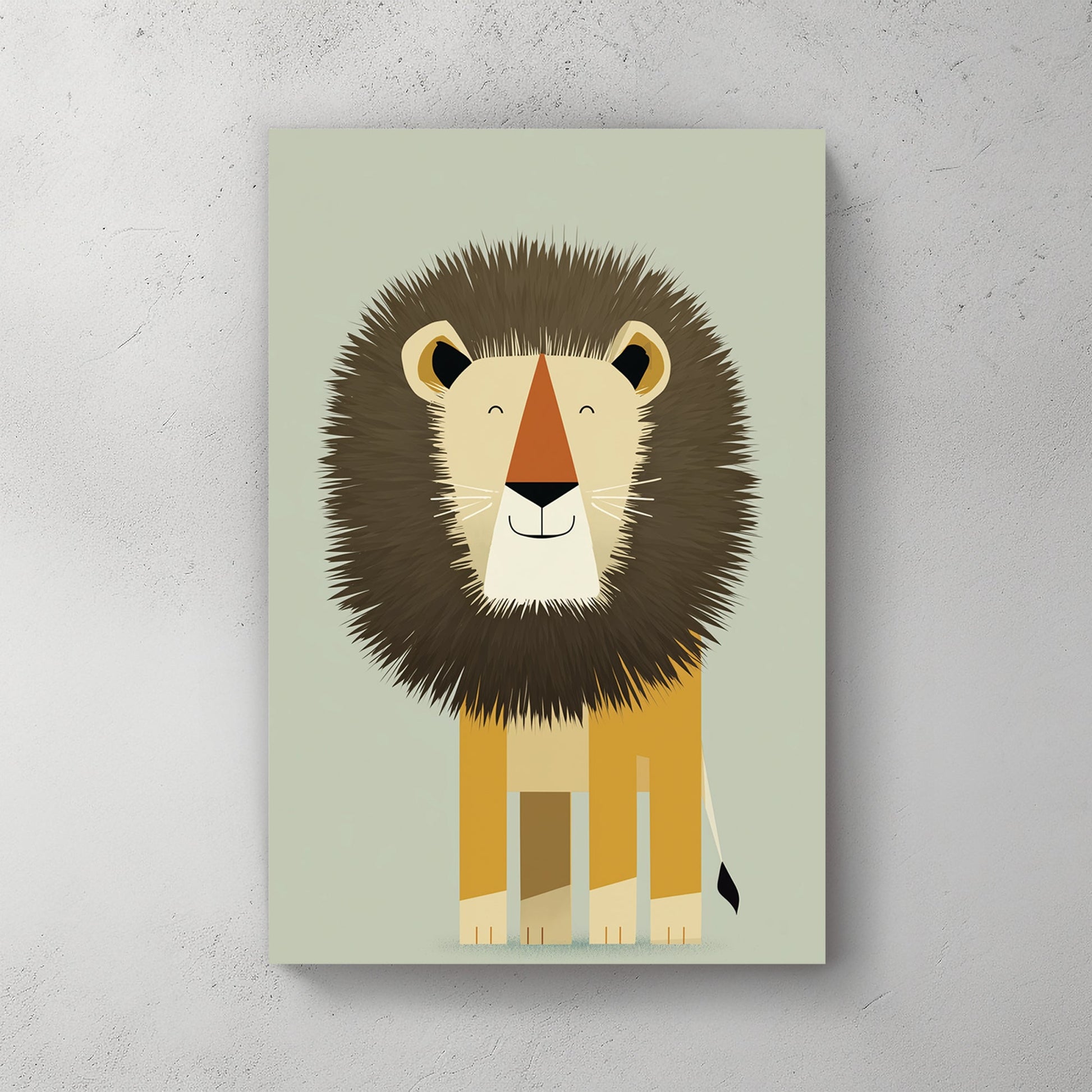 cute cartoon lion wall art