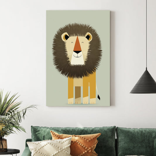 cute cartoon lion wall art