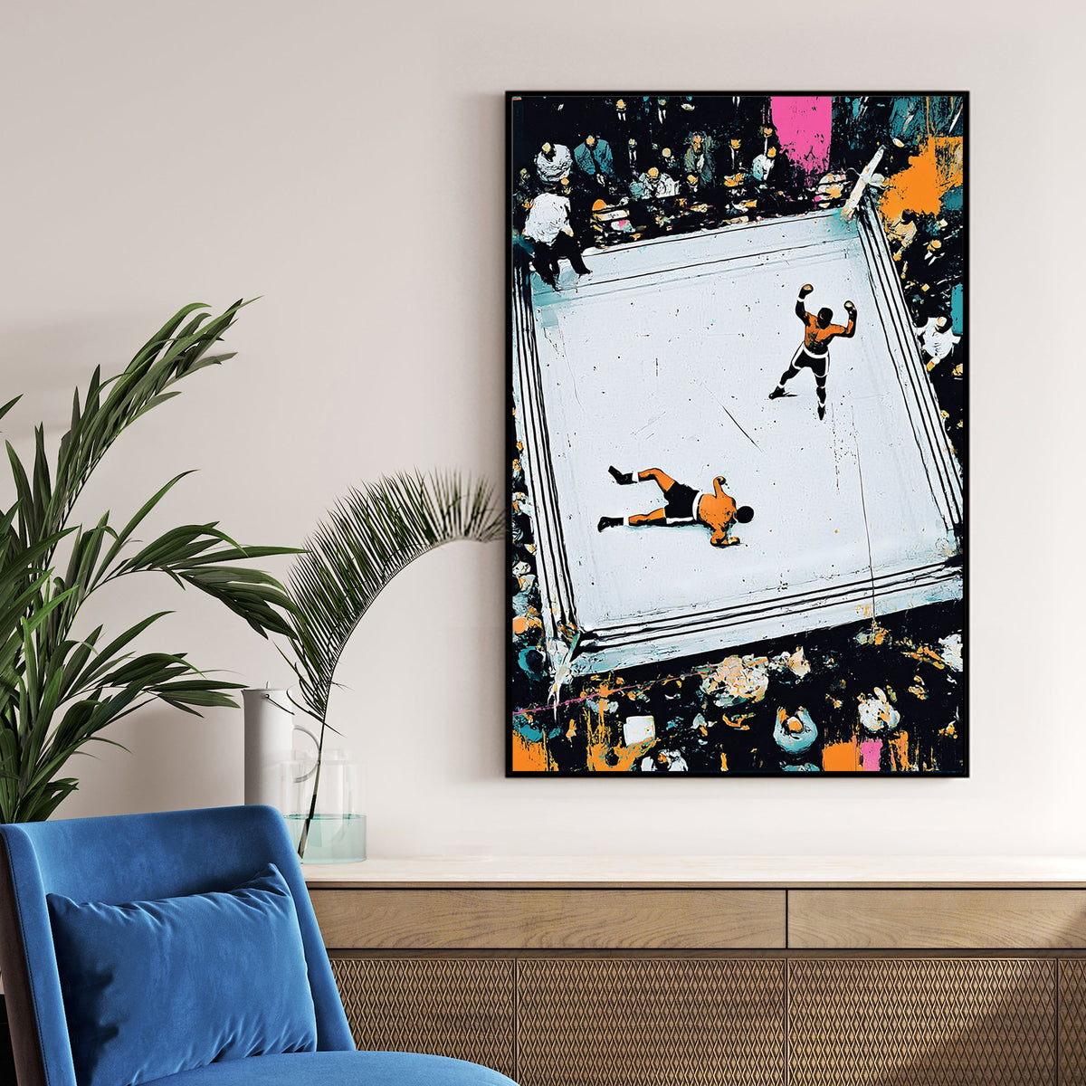 boxing victory moment wall art