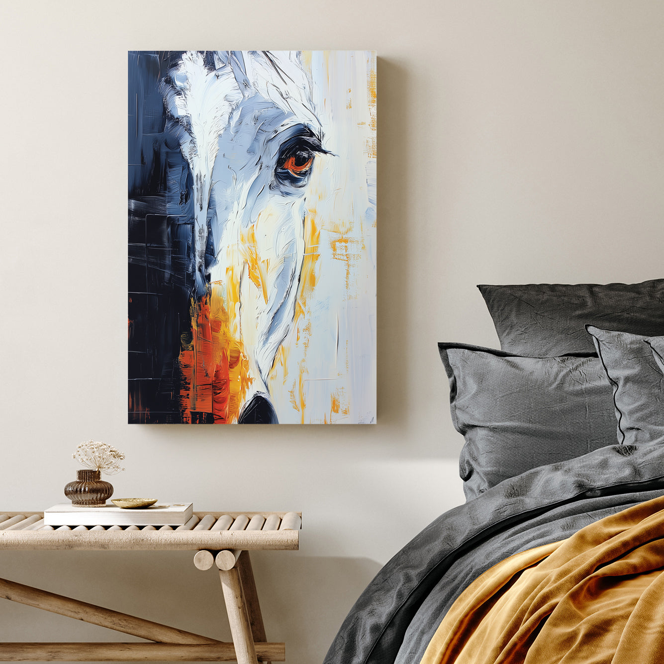 abstract horse portrait wall art
