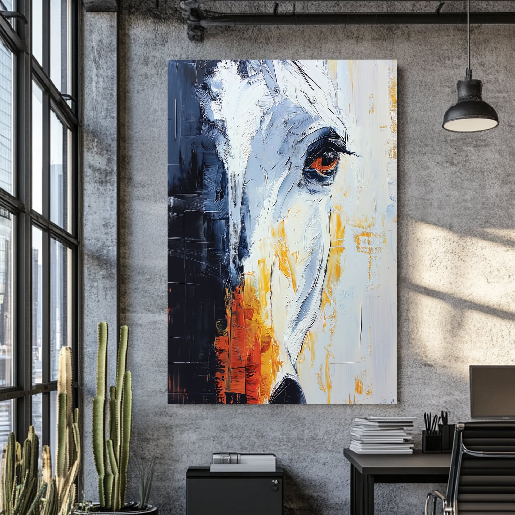 abstract horse portrait wall art