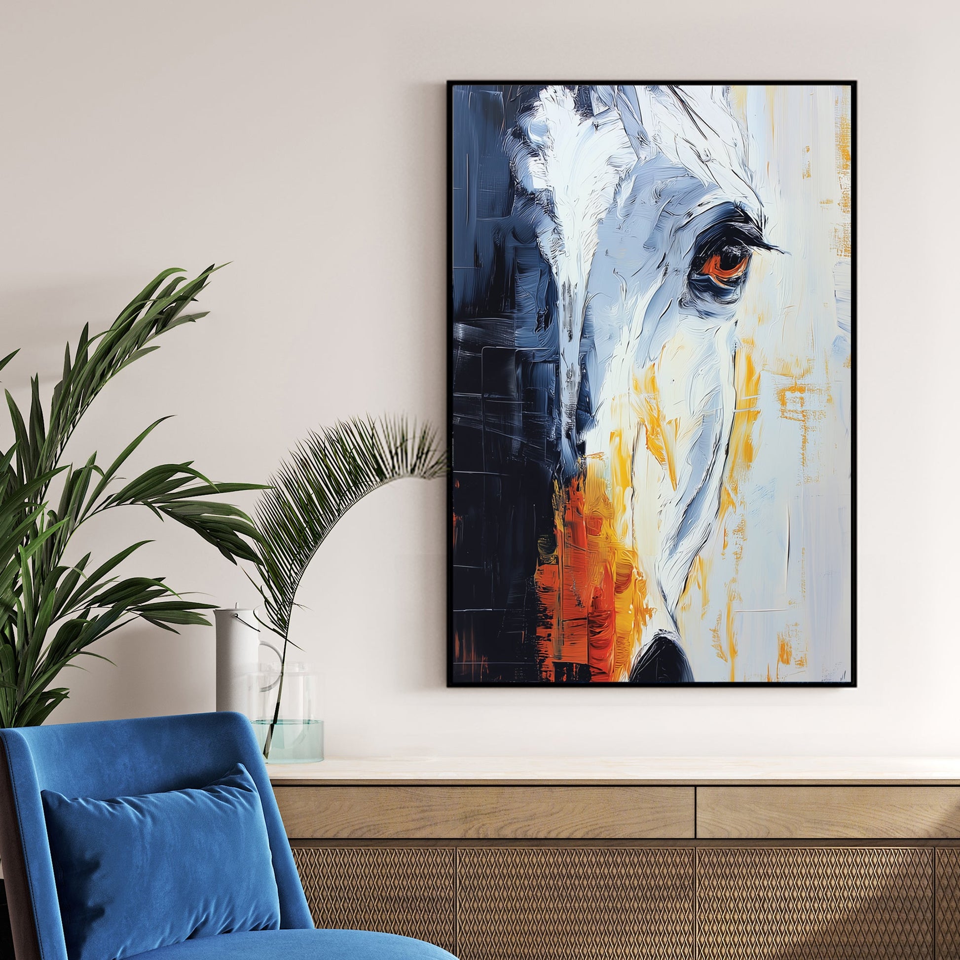 abstract horse portrait wall art