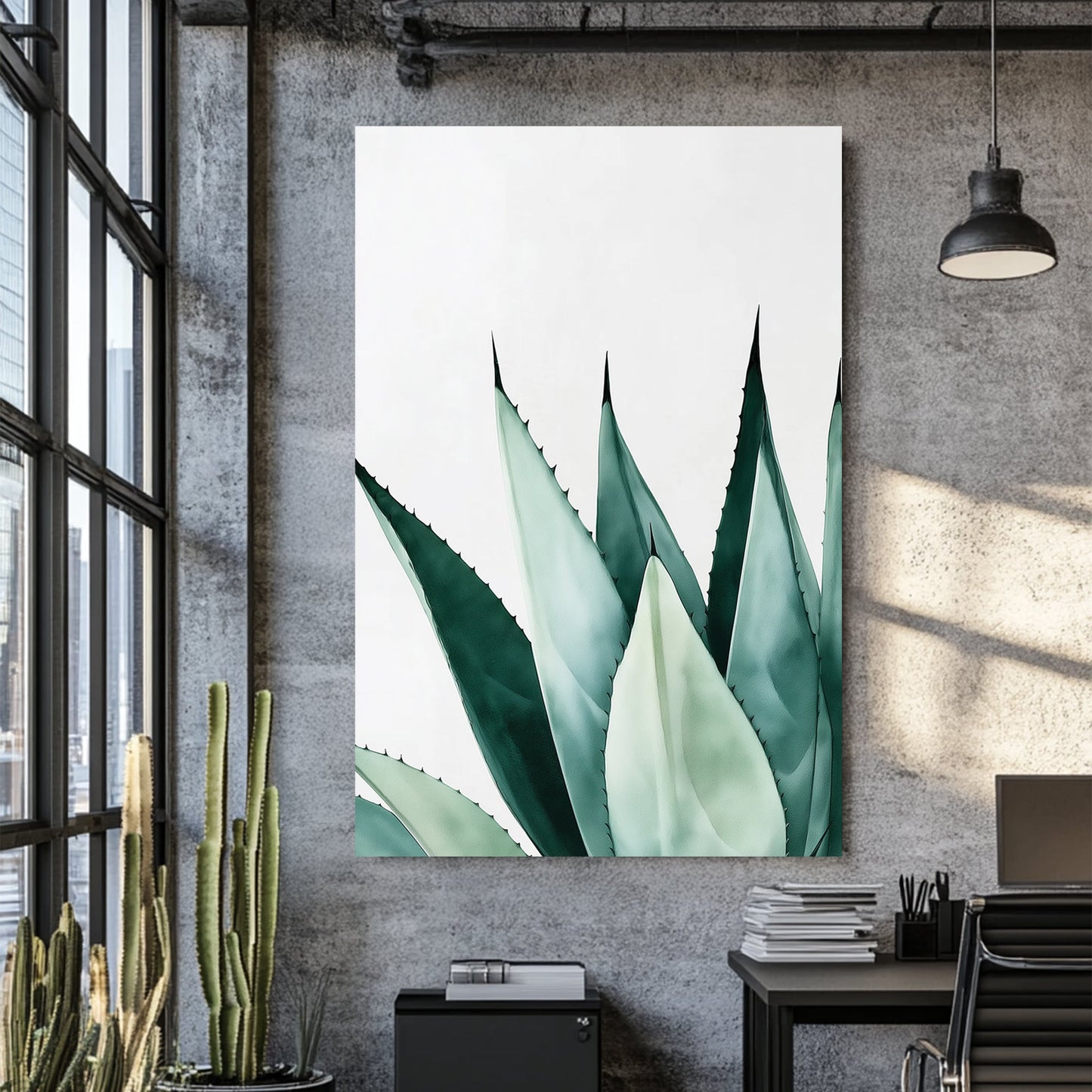 minimal agave plant wall art