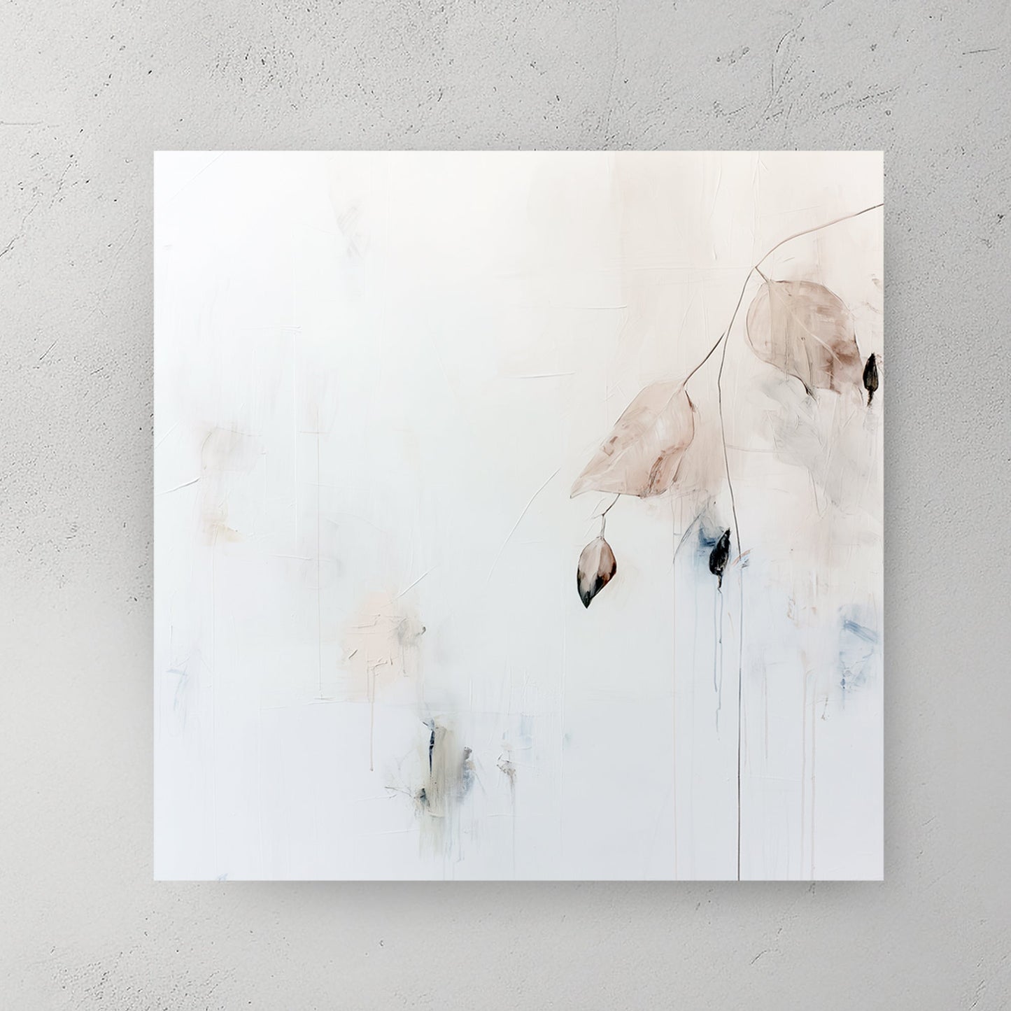minimalist leaves on white background wall art