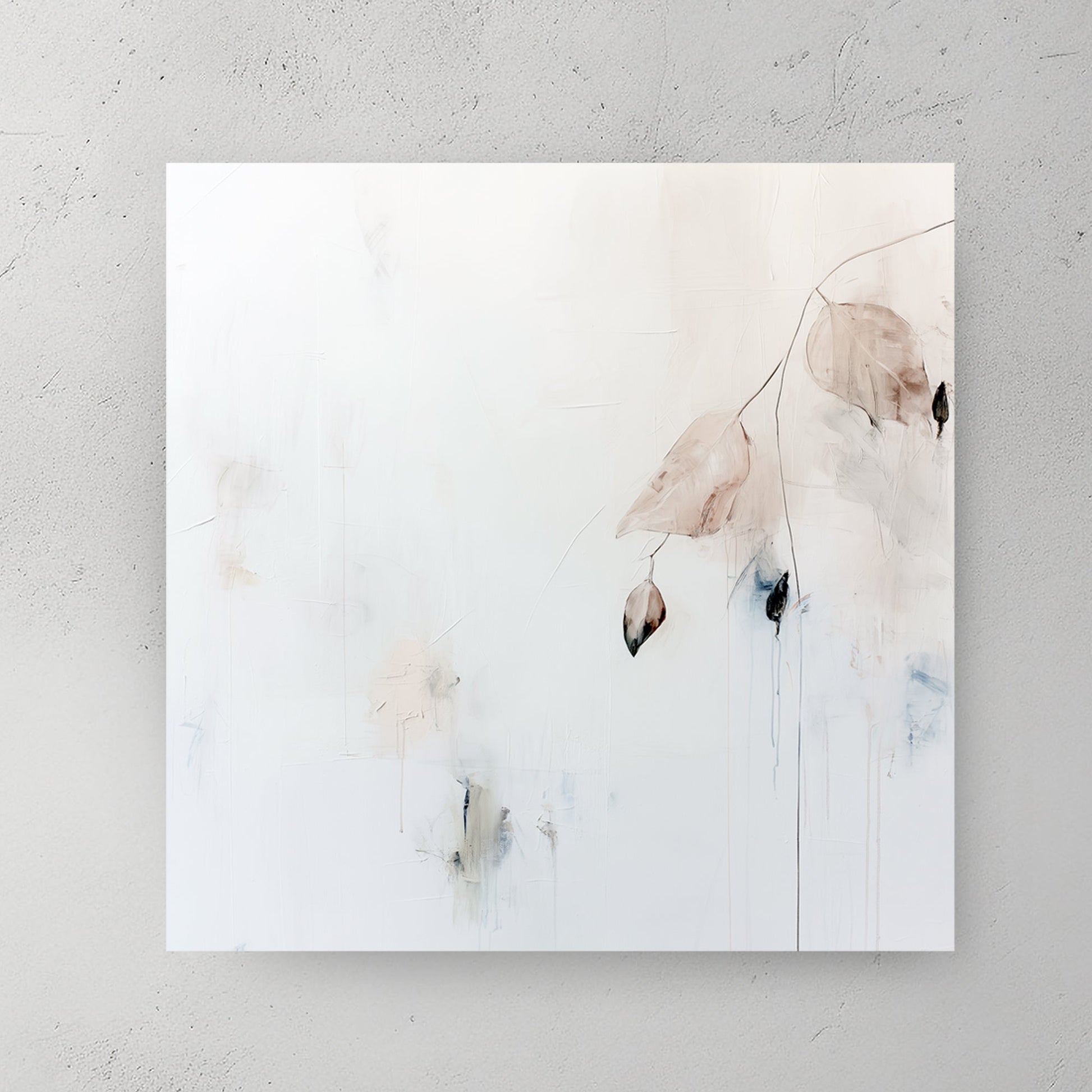 minimalist leaves on white background wall art