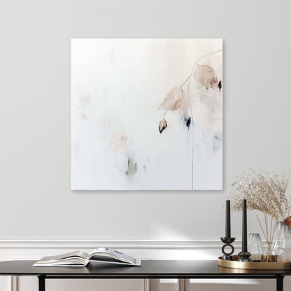minimalist leaves on white background wall art