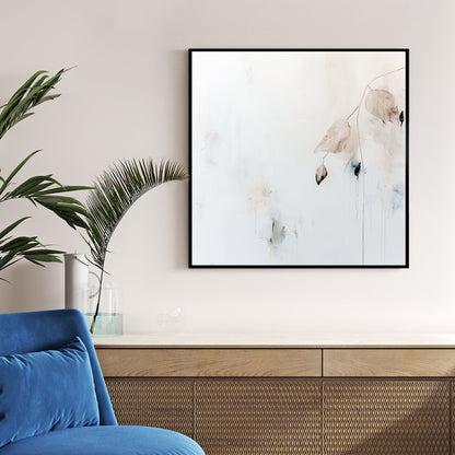 minimalist leaves on white background wall art