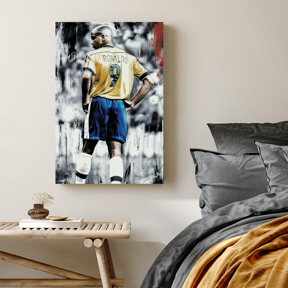 ronaldo nazario brazil football wall art