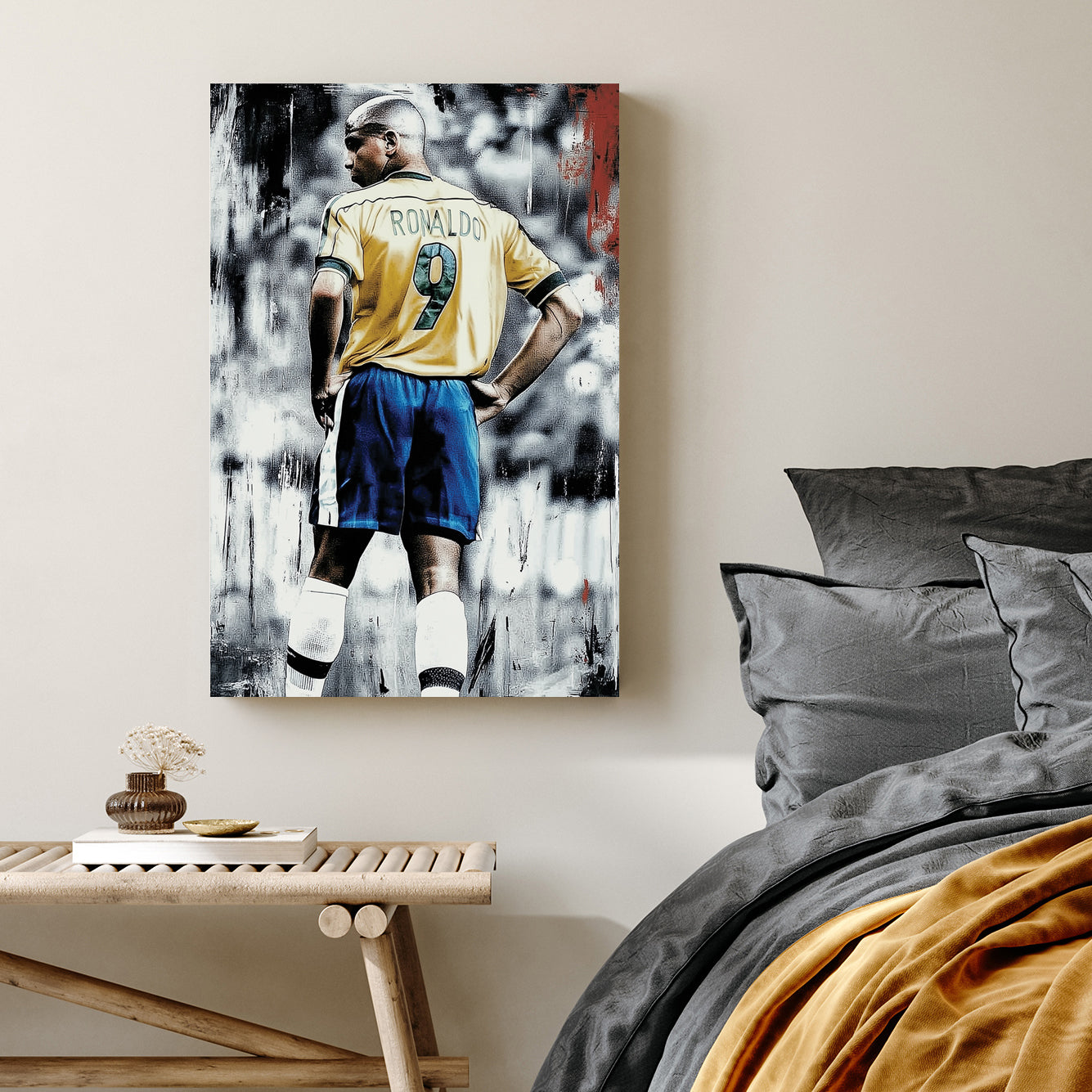 ronaldo nazario brazil football wall art