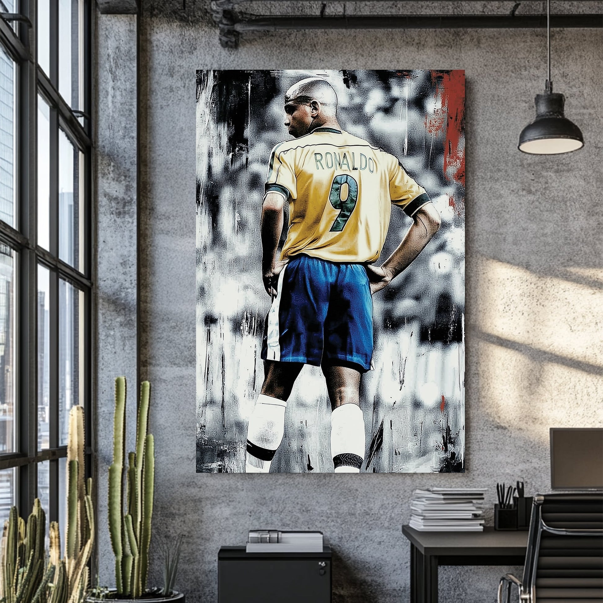 ronaldo nazario brazil football wall art