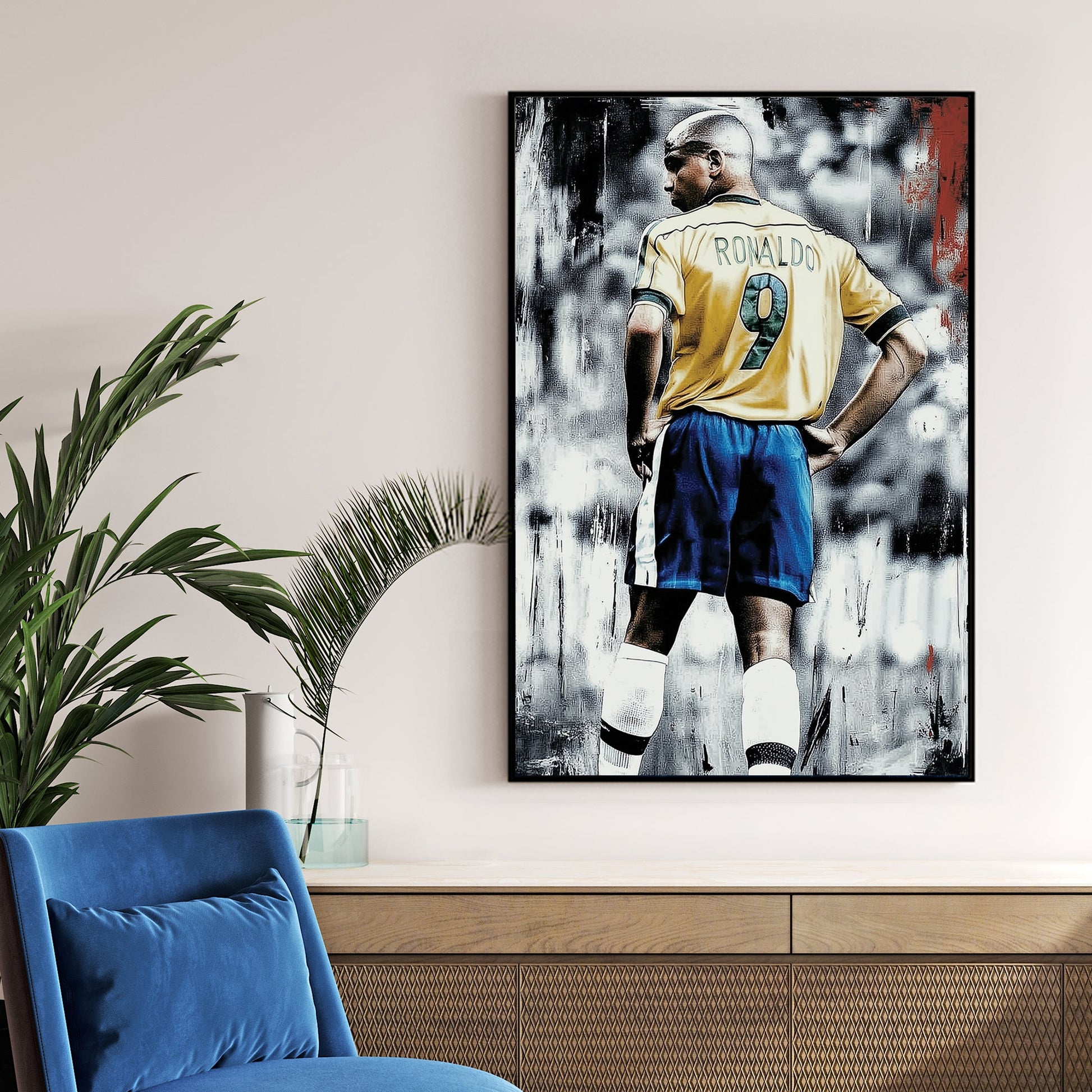 ronaldo nazario brazil football wall art