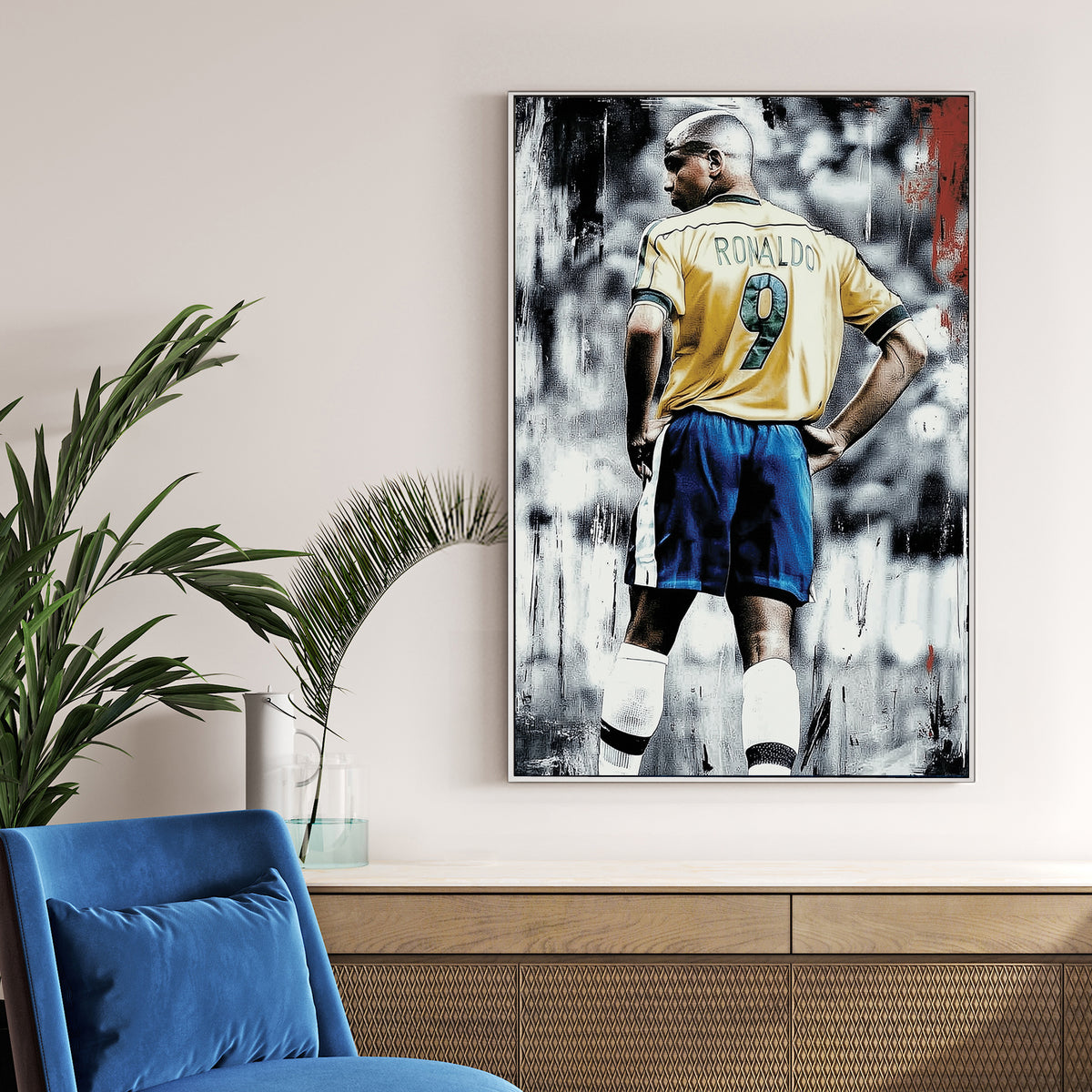 ronaldo nazario brazil football wall art
