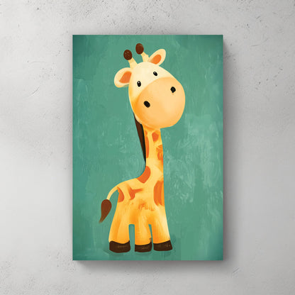 cute giraffe cartoon wall art