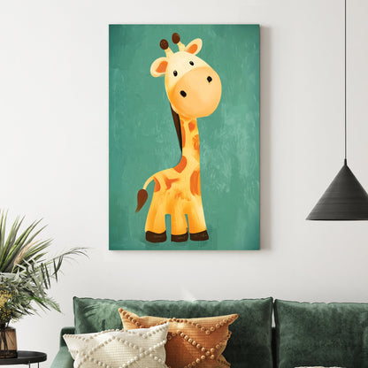 cute giraffe cartoon wall art