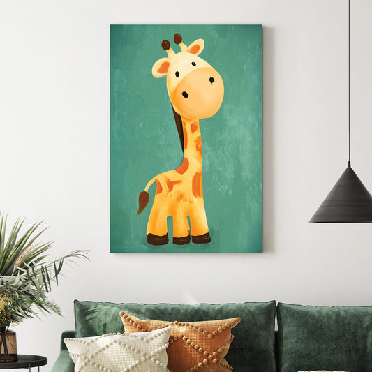 cute giraffe cartoon wall art