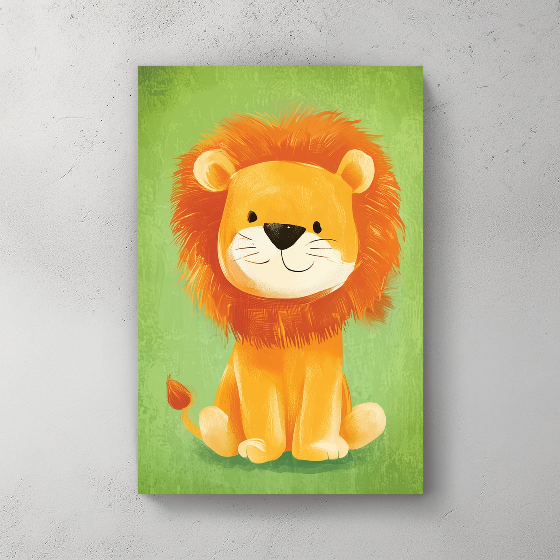 cute lion cartoon wall art
