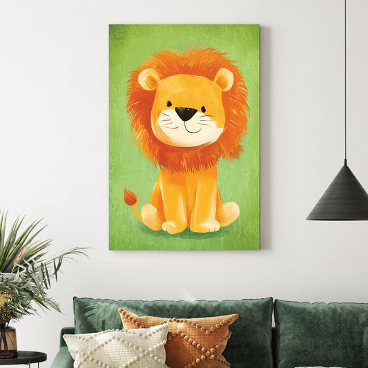 cute lion cartoon wall art