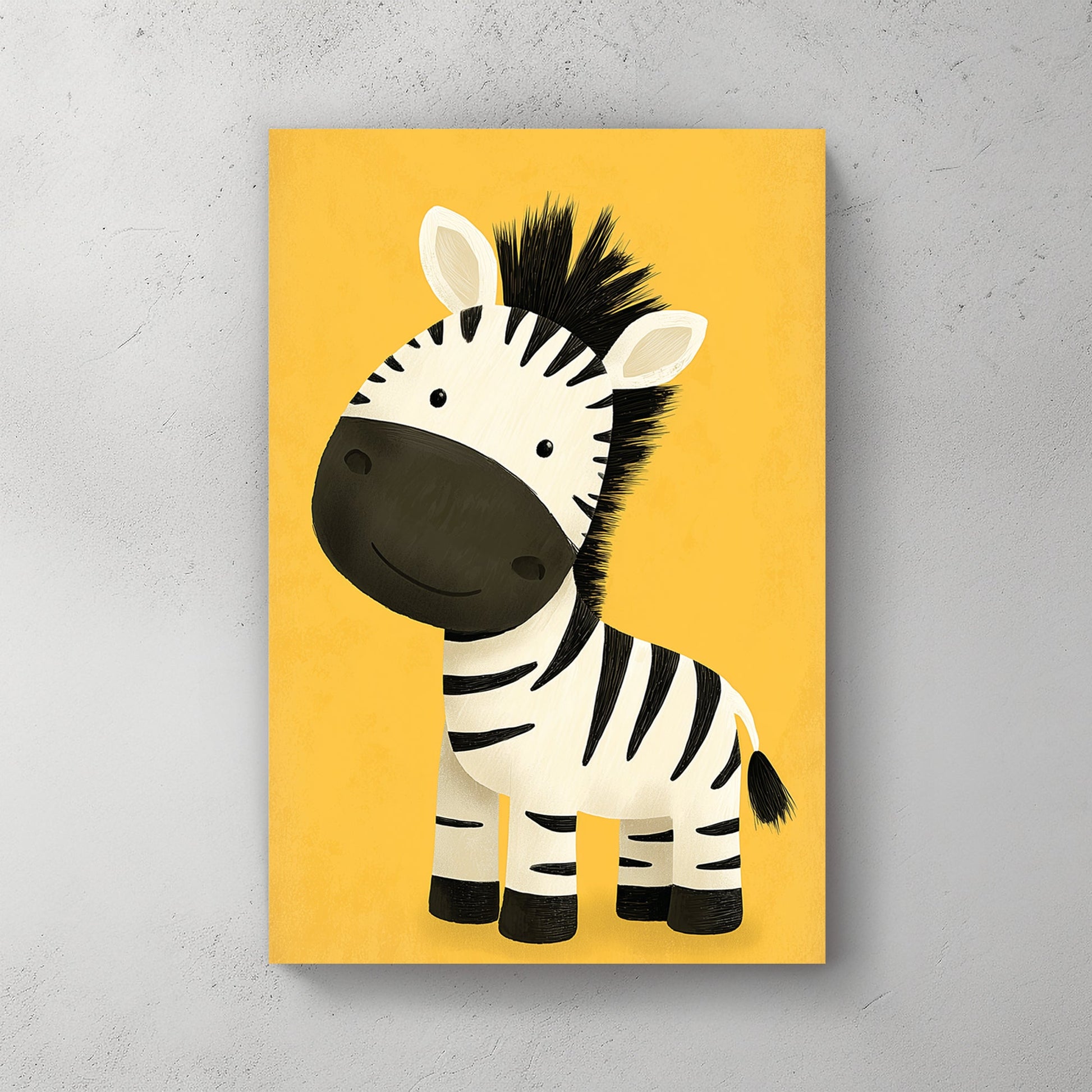 cute zebra cartoon wall art
