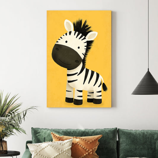 cute zebra cartoon wall art