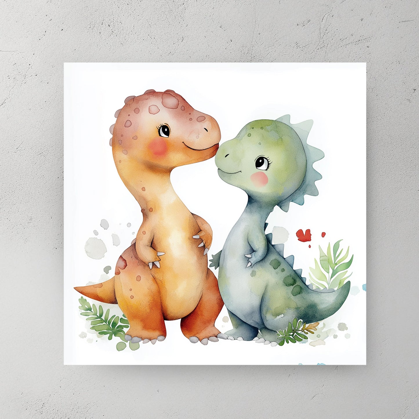 cute dinosaur friends nursery wall art