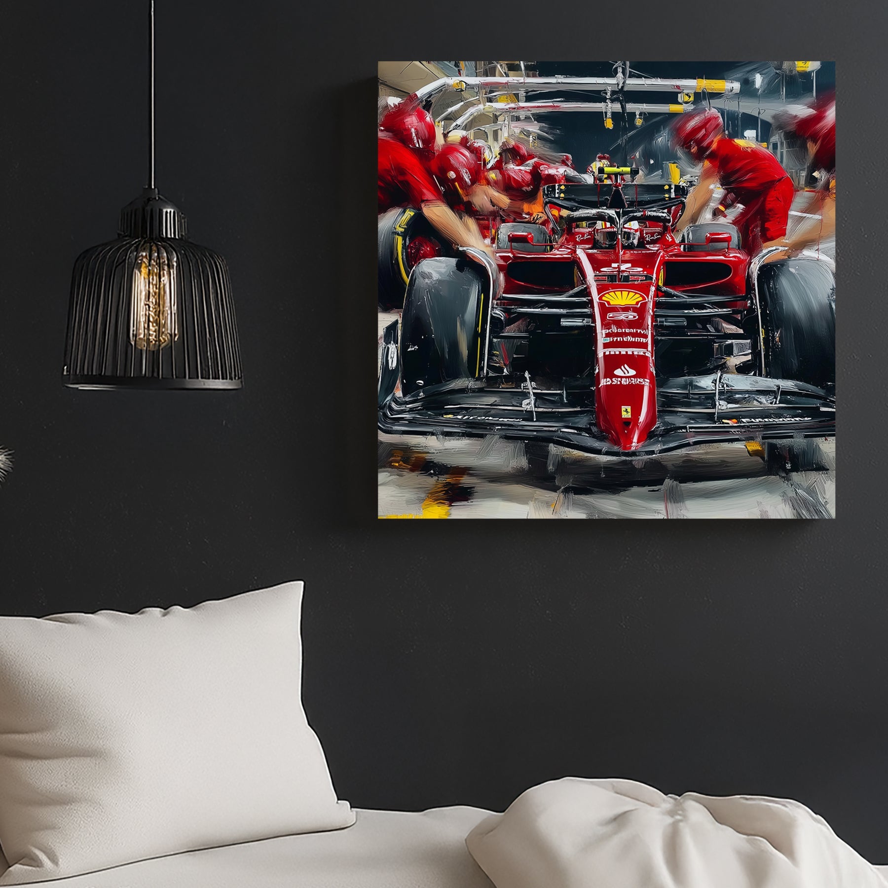 Ferrari Formula 1 pit stop racing wall art
